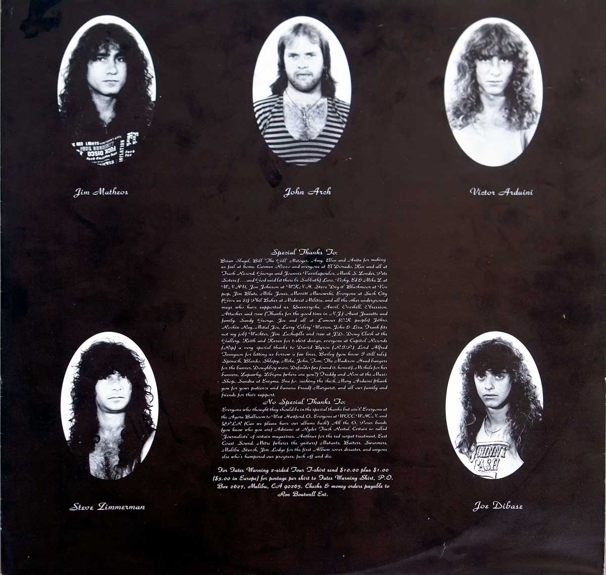 High Resolution Photo  of the  Original Custom Inner Sleeve (OIS) #1 of FATES WARNING - The Spectre Within https://vinyl-records.nl