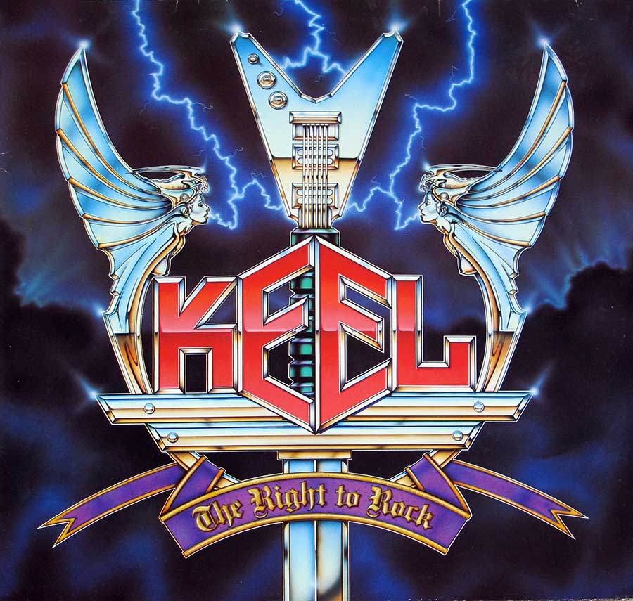 KEEL - The Right To Rock German Release 12" LP VINYL Album front cover https://vinyl-records.nl
