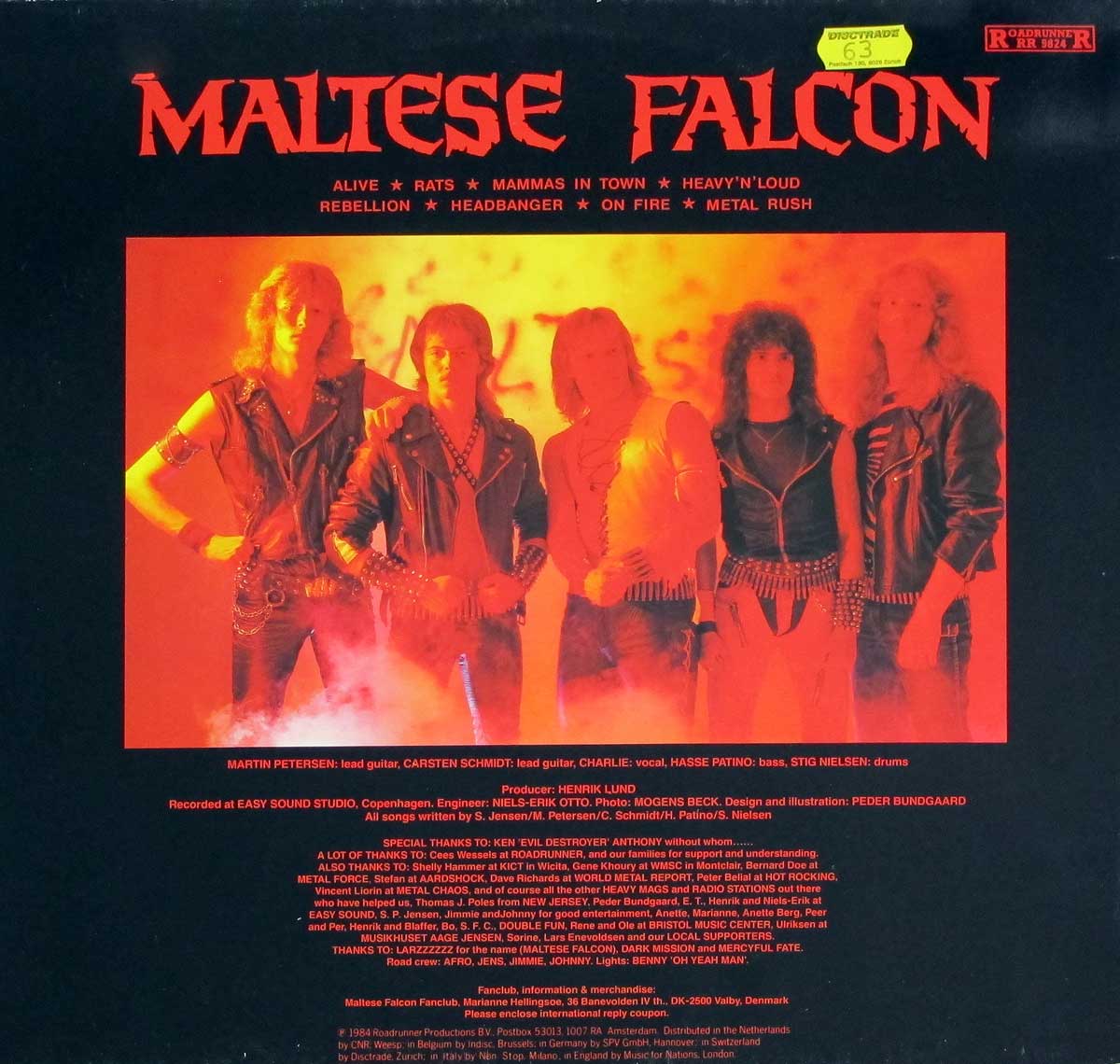 High Resolution Photo Album Back Cover of MALTESE FALCON - Metal Rush https://vinyl-records.nl
