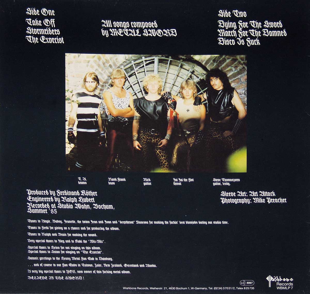 Photo of album back cover METAL SWORD - Harder Than Steel 