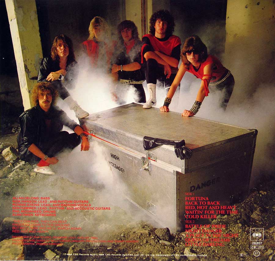 Photo of album back cover PRETTY MAIDS - Red, Hot and Heavy