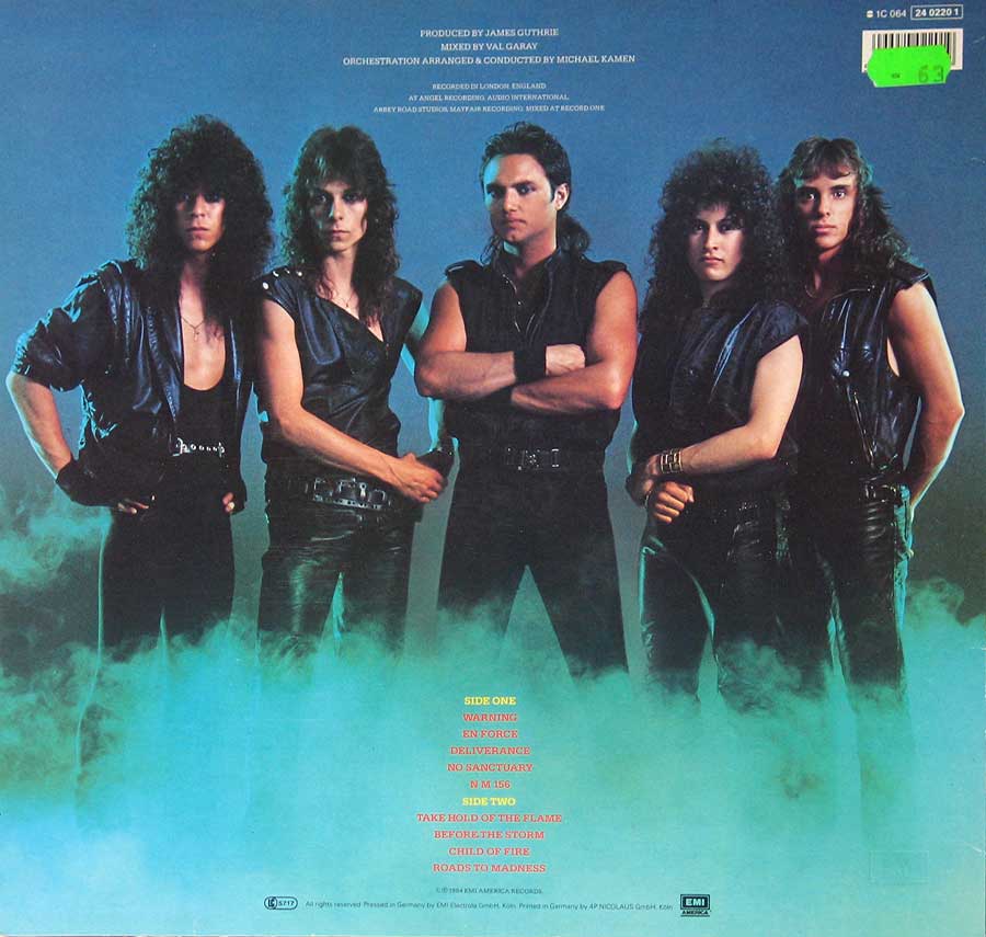 Photo of album back cover Queensryche - The Warning