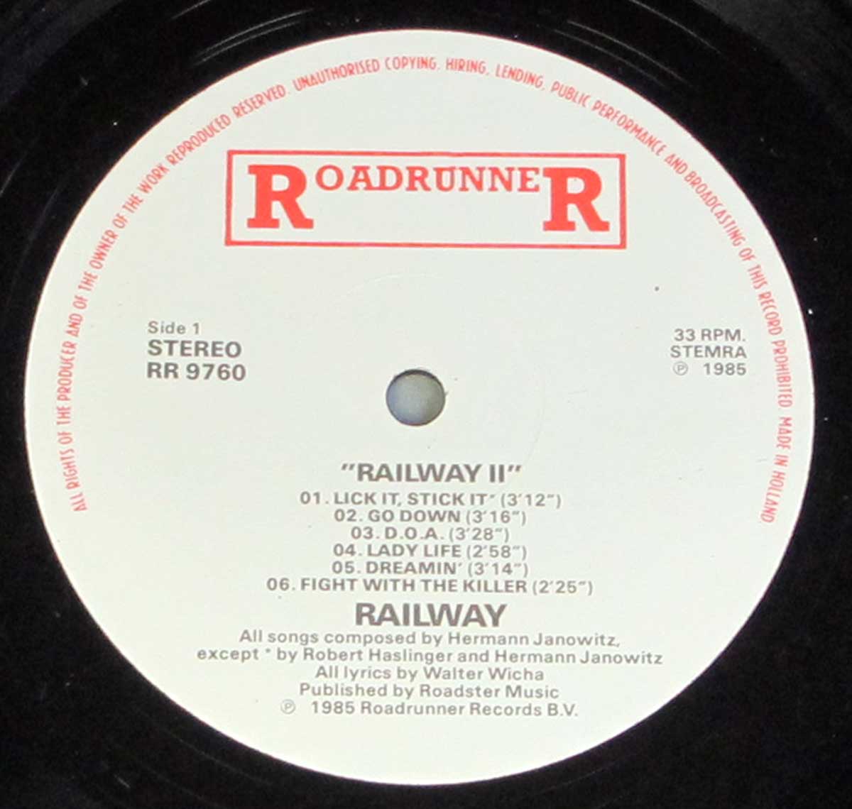 High Resolution Photo Record Label of RAILWAY - Railway II https://vinyl-records.nl