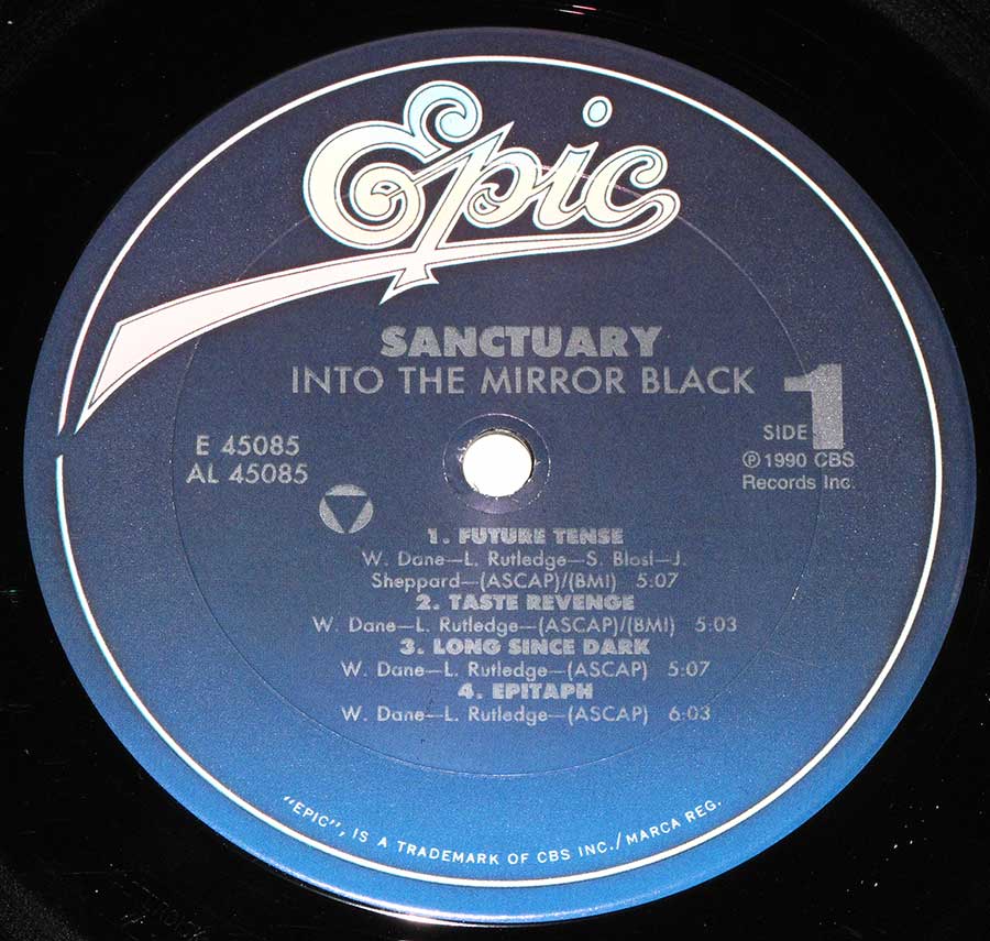 "Into The Mirror Black" Record Label Details: EPIC E 45085   ℗ 1980 CBS Records Inc Sound Copyright 