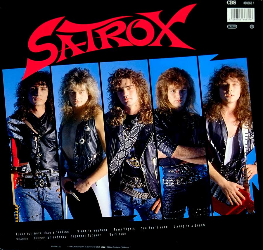 Photo of album back cover SATROX - Heaven Sent 12" Vinyl LP Record 