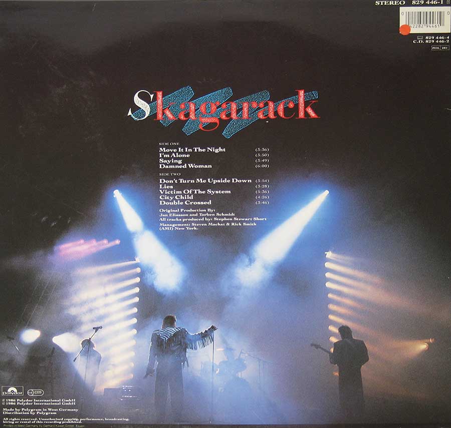 SKAGARACK Self-Titled 12" VINYL LP ALBUM back cover