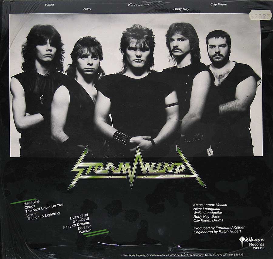 STORMWIND - Taken By Storm Wishbone Records 12" Vinyl LP Album back cover