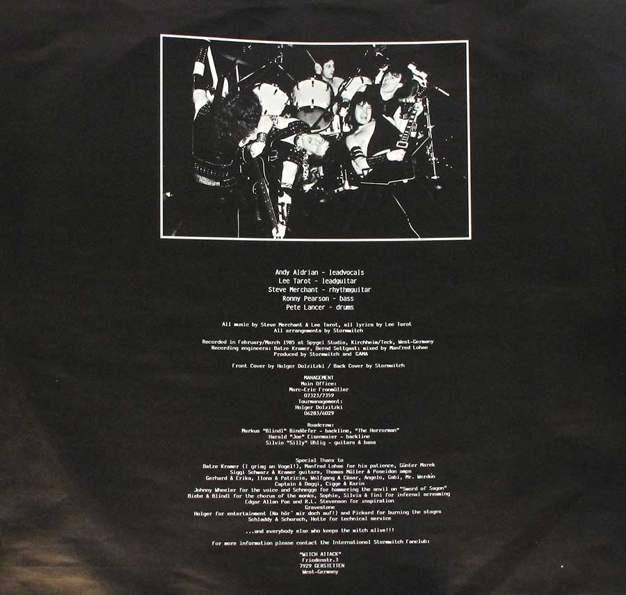 STORMWITCH - Tales Of Terror + Custom Insert 12" VINYL LP ALBUM
 custom inner sleeve