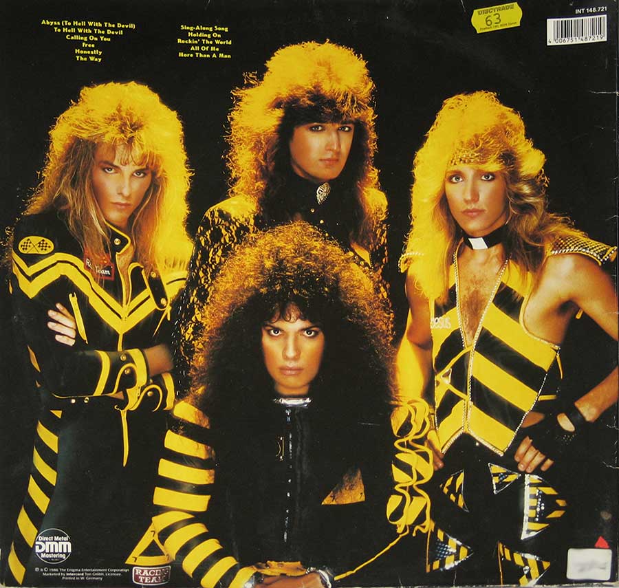 Photo of album back cover STRYPER - To Hell with the Devil 12" Vinyl LP Album