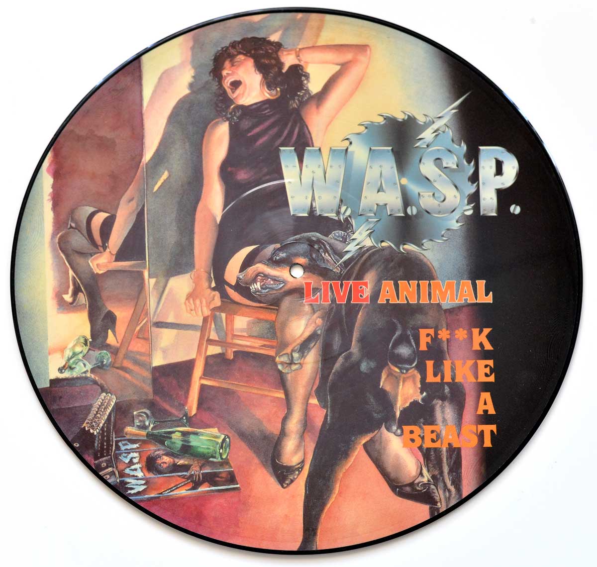 Large Album Front Cover Photo of W.A.S.P. - LIVE ANIMAL F*CK LIKE A BEAST PD ( PICTURE DISC ) Limited Edition 