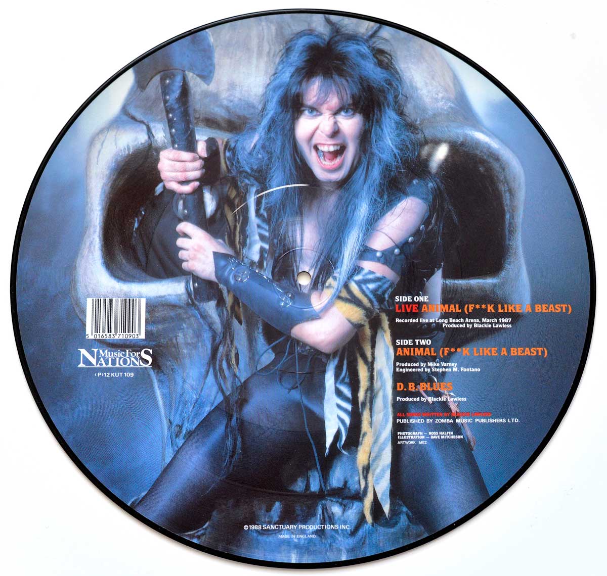 Photo of album back cover W.A.S.P. - LIVE ANIMAL F*CK LIKE A BEAST PD ( PICTURE DISC ) Limited Edition