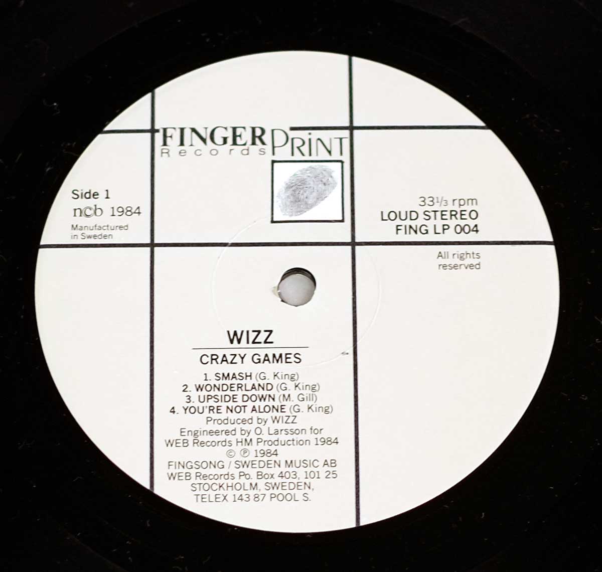 Photo of "WIZZ - Crazy Games" Record Label - Side One:
