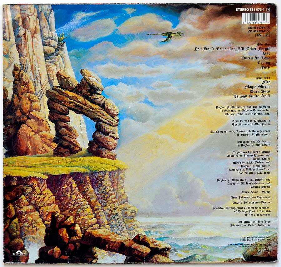 Photo of album back cover YNGWIE MALMSTEEN - Trilogy 12" Vinyl LP