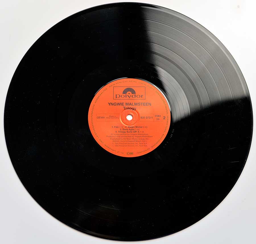 Photo of Side Two of YNGWIE MALMSTEEN - Trilogy 12" Vinyl LP 