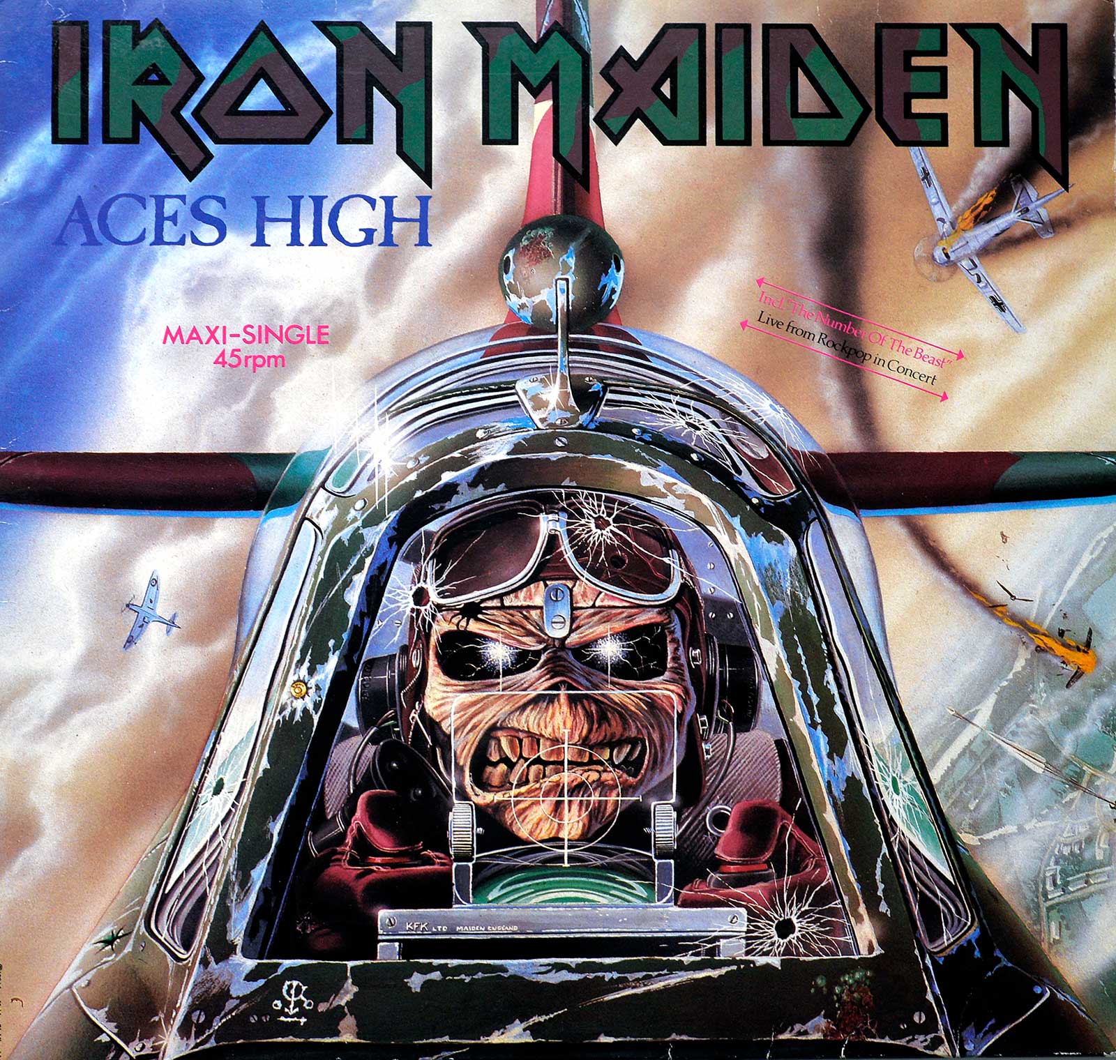 large album front cover photo of: Iron Maiden Aces High Europe