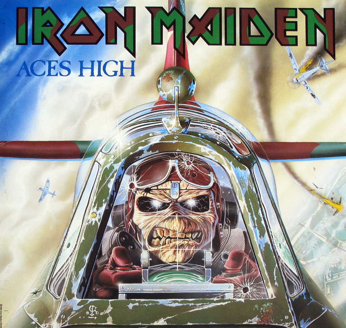 Album Front cover Photo of Iron Maiden - Aces High (1984, UK, Maxi Single) 12" Vinyl Maxi Single https://vinyl-records.nl/