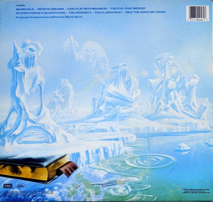 IRON MAIDEN - Seventh Son Of A Seventh Son Canada 12" Vinyl LP Album  back cover