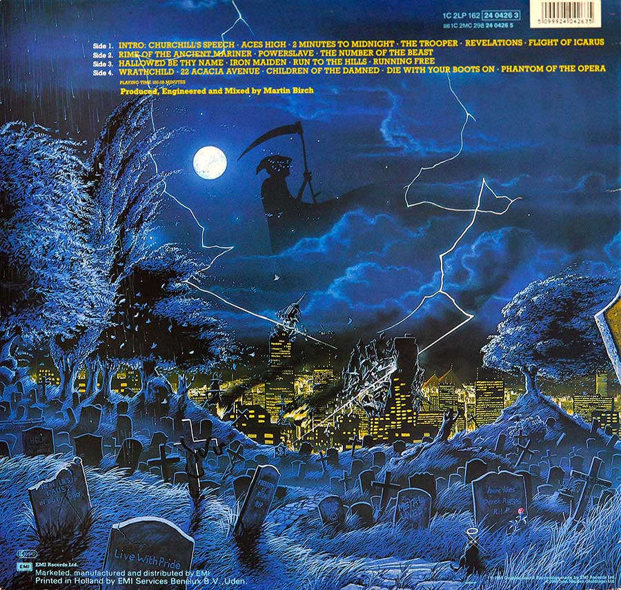 Photo of album back cover IRON MAIDEN - Live After Death 2LP (incl. Booklet) (Europe)