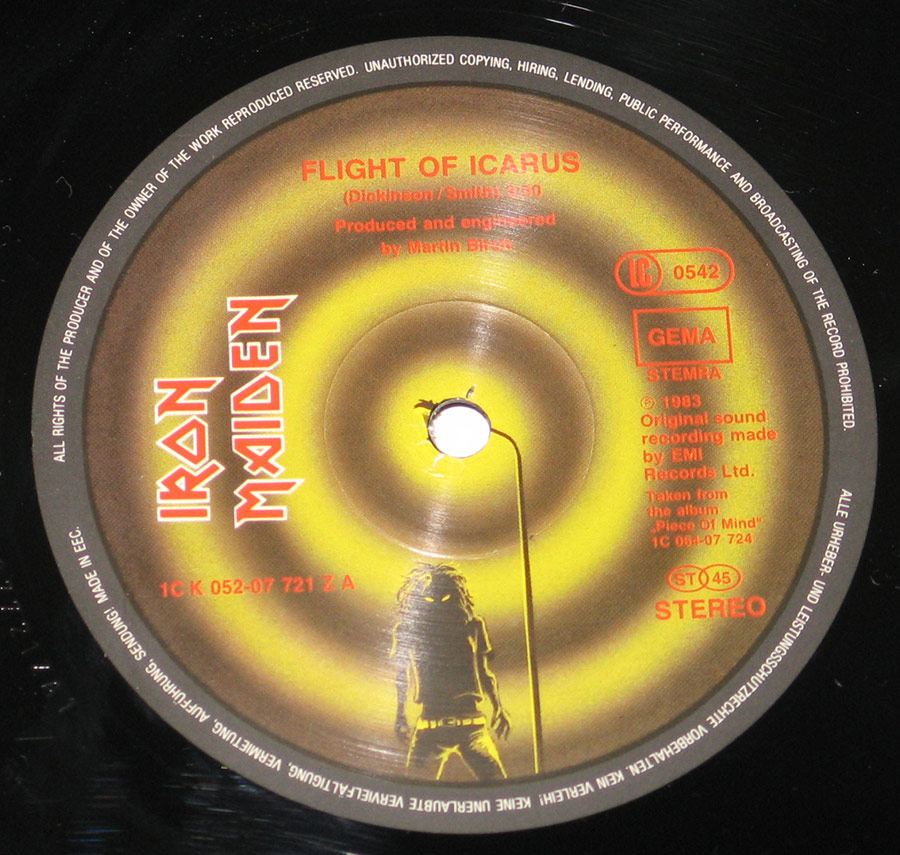"Flight Of Icarus" Record Label Details: EMI 1C K052-07 721 