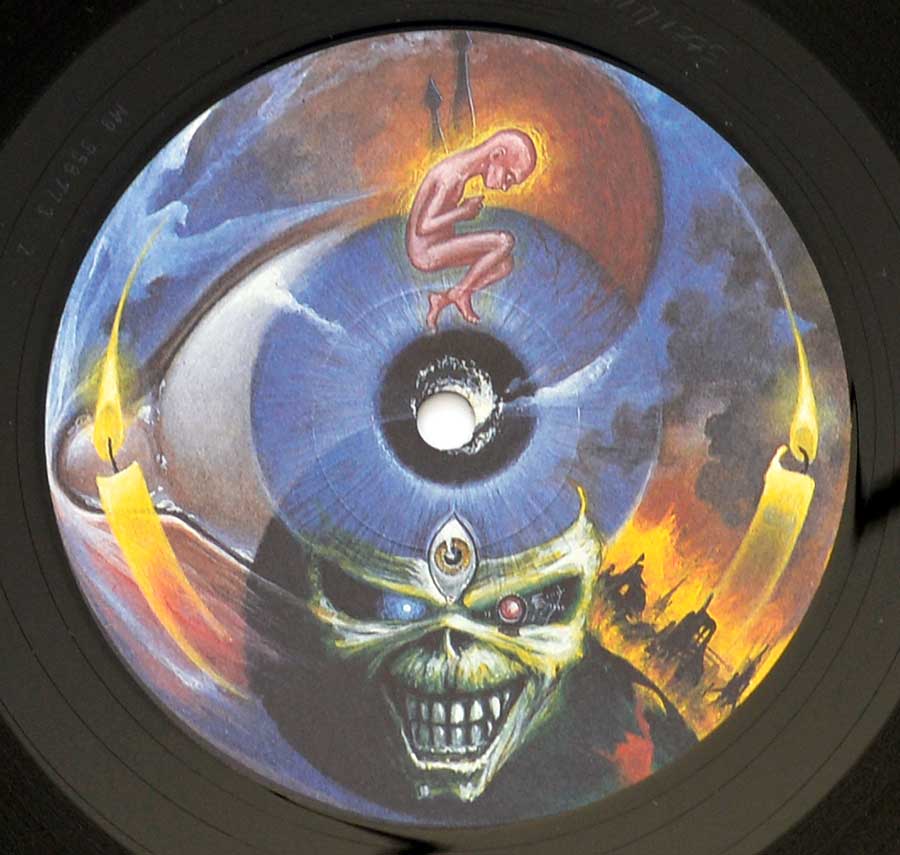 IRON MAIDEN - Seventh Son of the Seventh Son France Release 12" Vinyl LP Album enlarged record label