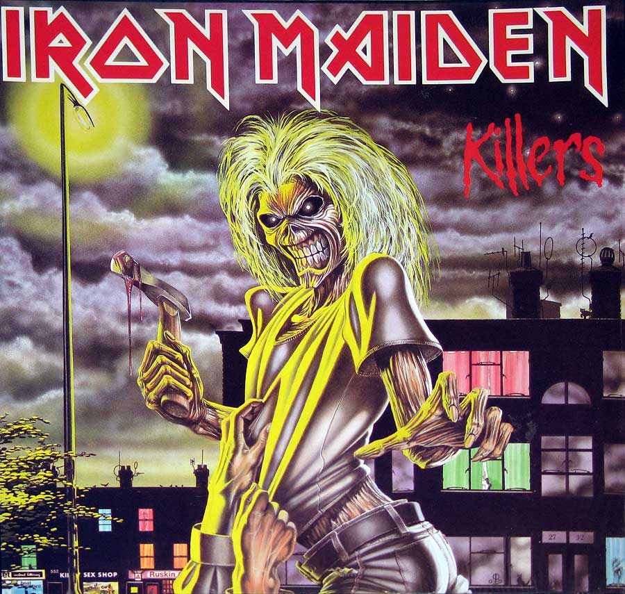 IRON MAIDEN - Killers Germany 2nd Release 12" VINYL LP ALBUM front cover https://vinyl-records.nl