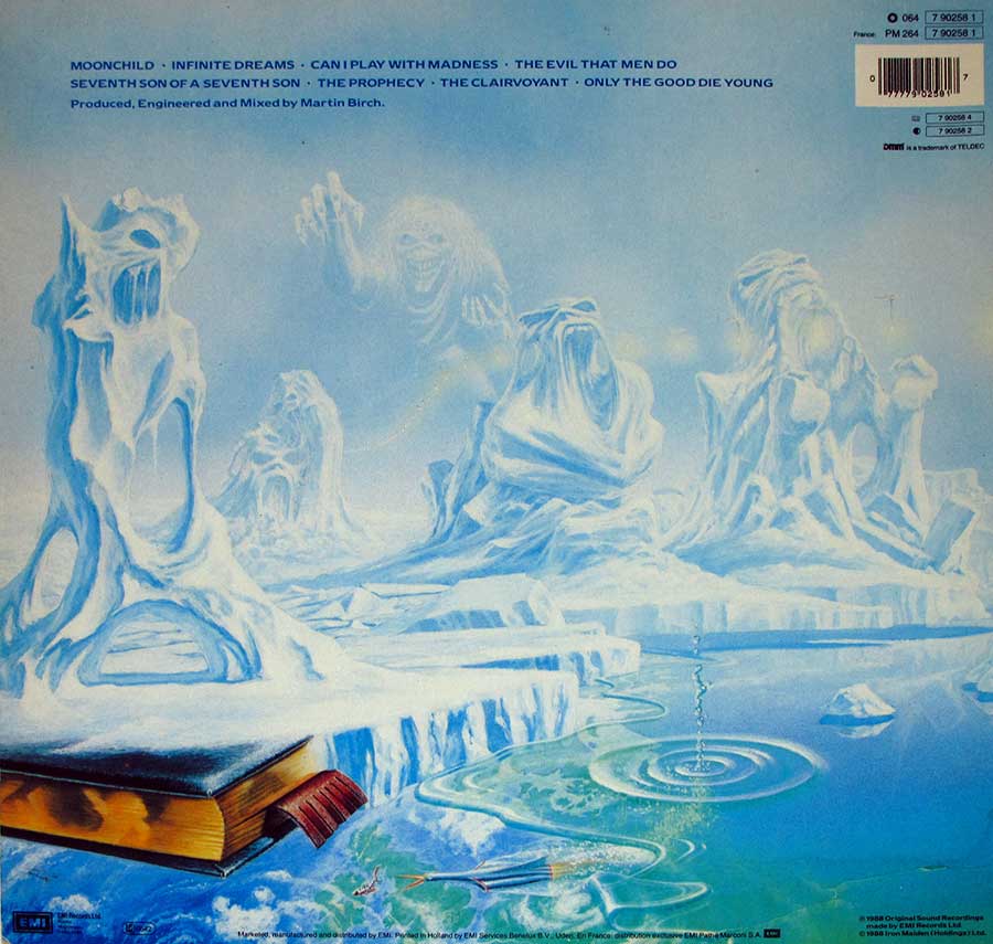 IRON MAIDEN - Seventh Son Of A Seventh Son German Release 12" VINYL LP ALBUM
 back cover