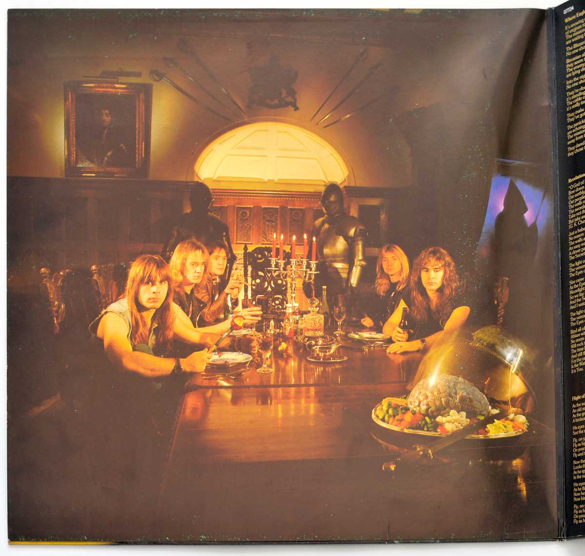 Photo of album back cover IRON MAIDEN - Piece Of Mind Europe Blue Rim-Text Gatefold Cover 