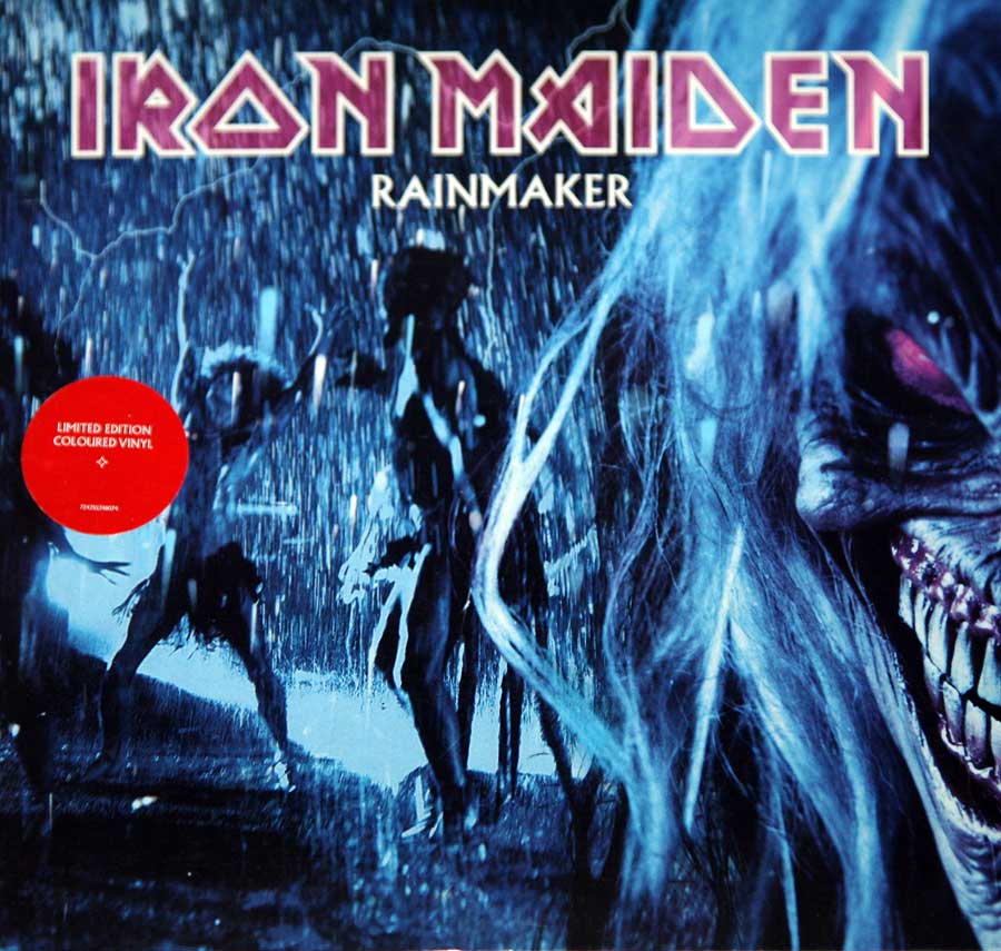 IRON MAIDEN Rainmaker / Dance of Death Blue 7" Vinyl Single Picture Sleeve album front cover