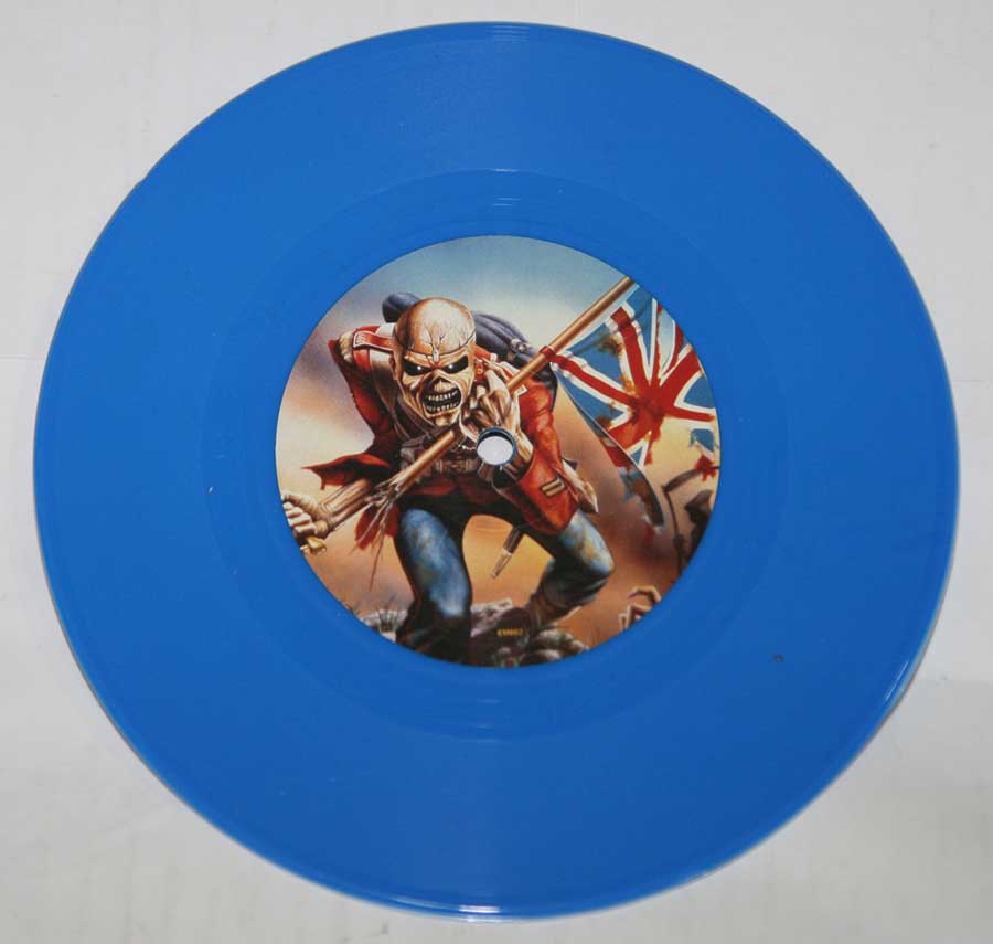 IRON MAIDEN The Trooper / Another Life Blue Vinyl + Poster 7" Vinyl Picture Sleeve
 vinyl lp record 