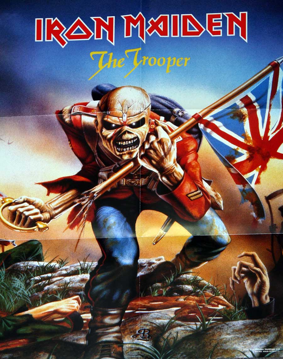IRON MAIDEN The Trooper / Another Life Blue Vinyl + Poster 7" Vinyl Picture Sleeve
 inner gatefold cover