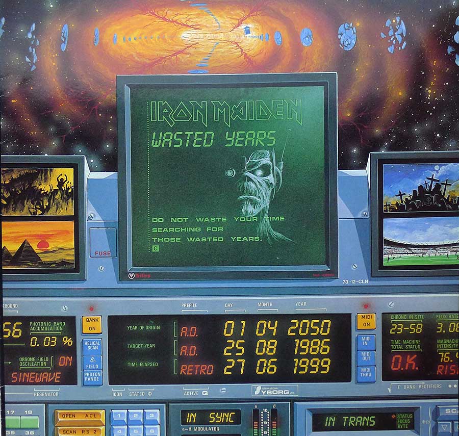 IRON MAIDEN - Wasted Years 12" Maxi-Single  album front cover