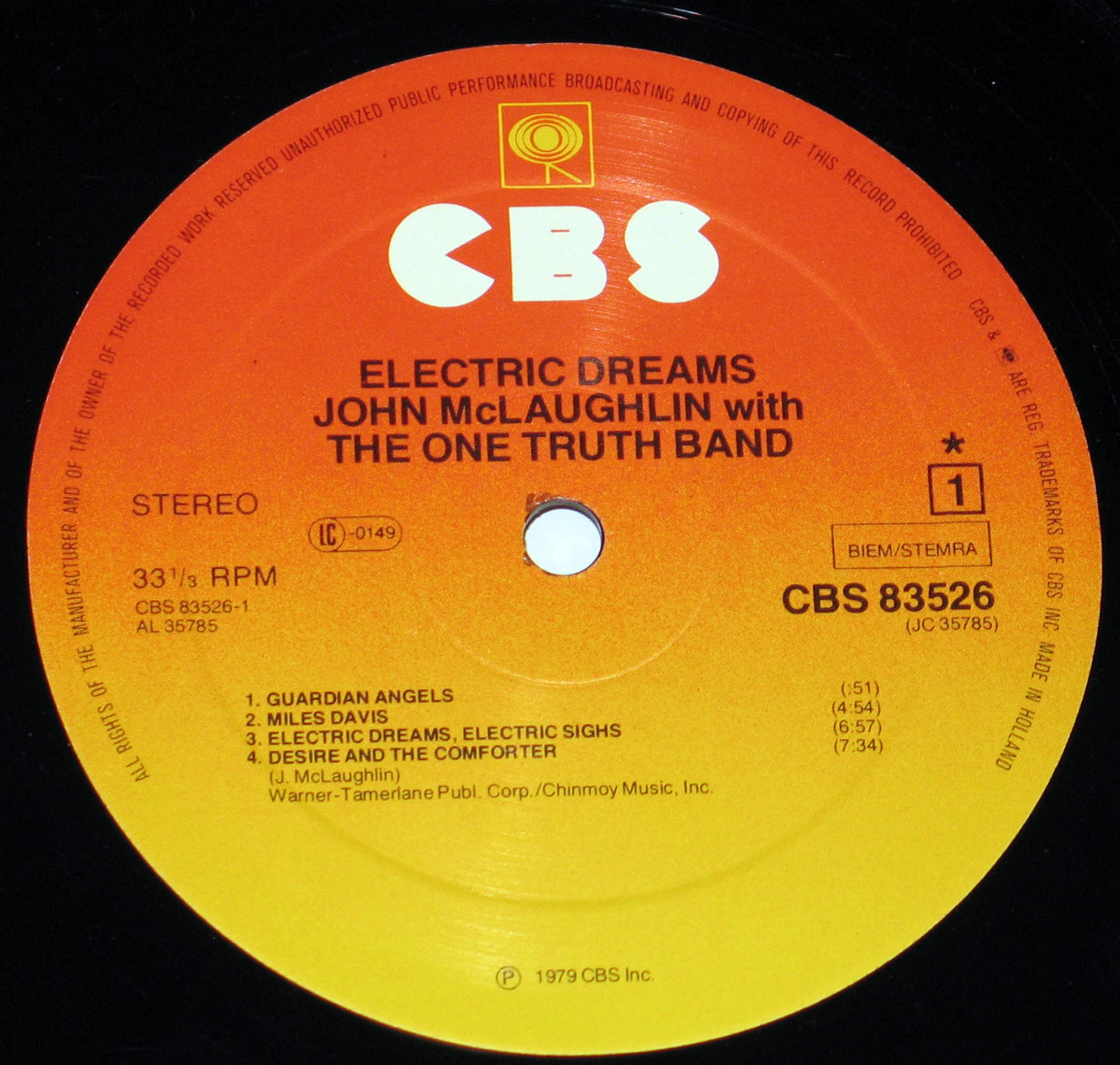 High Resolution Photo #4 John McLaughlin One Truth Band Electric Dreams Vinyl Record