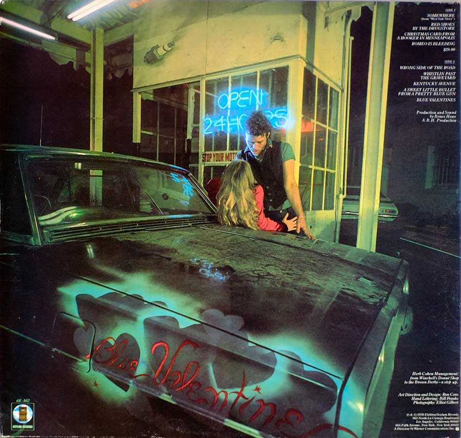 TOM WAITS - Blue Valentine Gatefold Cover 12" LP VINYL ALBUM
 back cover