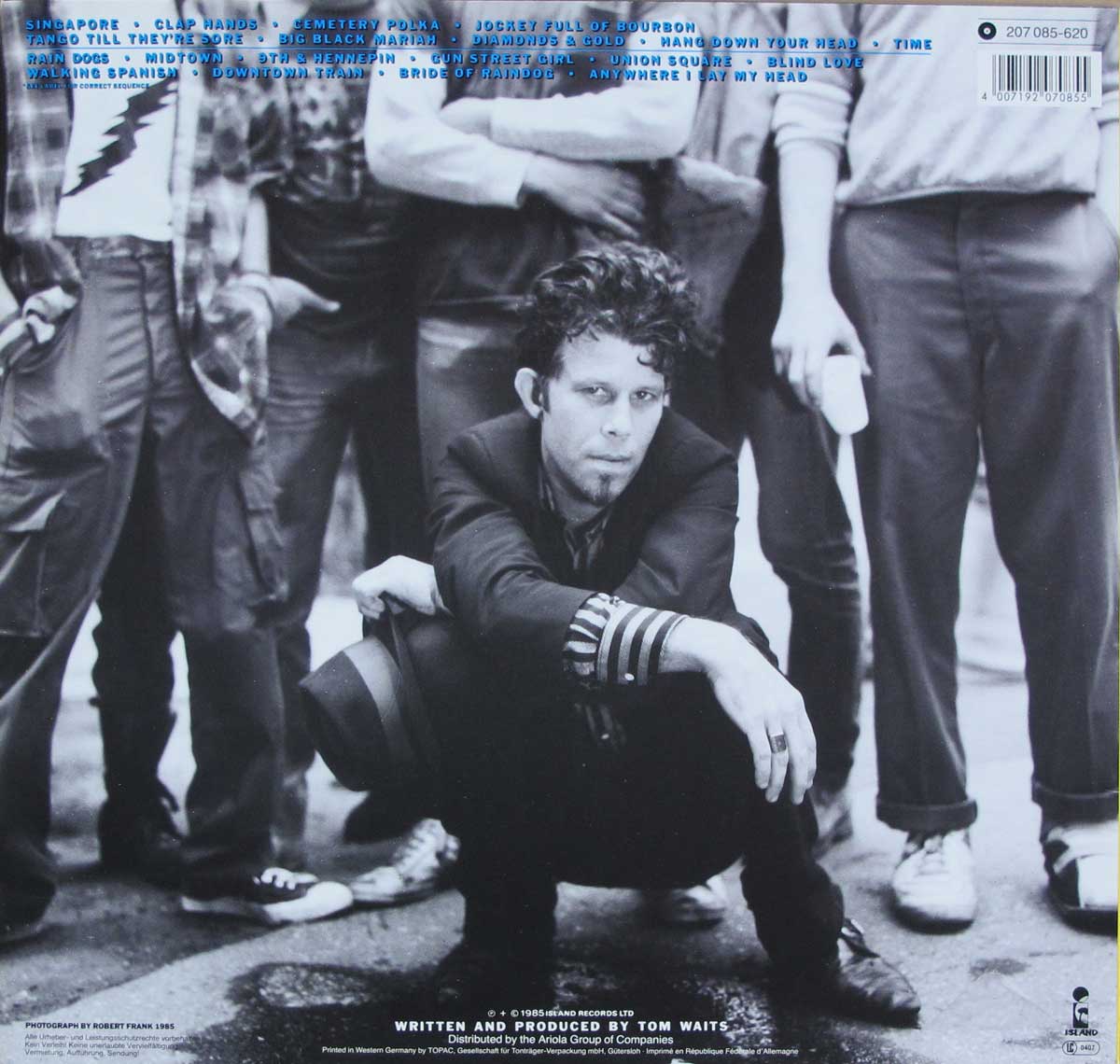 Album Back Cover  Photo of "TOM WAITS - Rain Dogs"