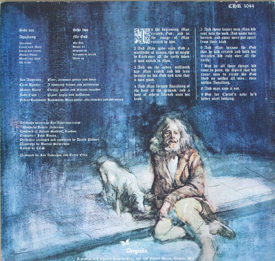 JETHRO TULL - Aqualung Gatefold Chrysalis England Porky Prime Cut 12" LP VINYL ALBUM album back cover