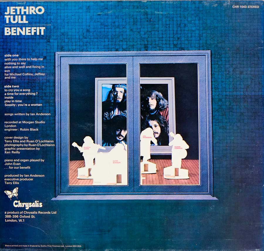 Photo of album back cover JETHRO TULL - Benefit England / UK 12" Vinyl LP