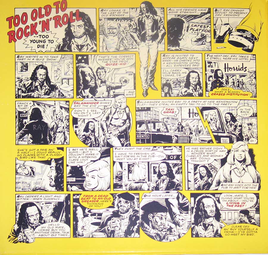 JETHRO TULL - Too Old To Rock 'n' Roll: Too Young To Die! 12" Vinyl LP Album back cover