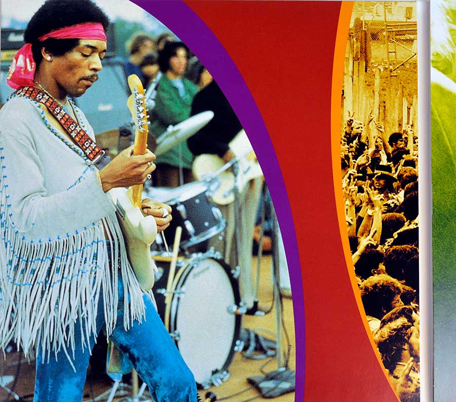 Photo of the left page inside cover JIMI HENDRIX - Live at Woodstock 3LP 12" Vinyl LP Album  