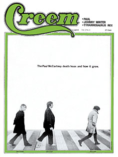 Photo of front cover of Creem Magazine November 1969 