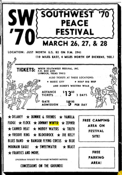 Photo of 26, 27, 28 March Southwest '70 Peace Festival , Dickens/Lubbock Texas 