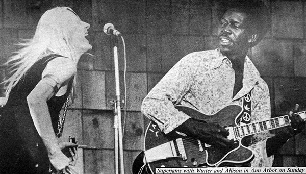 Album Front cover Photo of Johnny Winter and Luther Allison Jamming Live on Stage https://vinyl-records.nl/