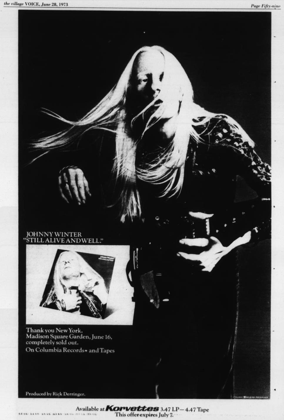 Photo of Johnny Winter's Thank You New York Poster 