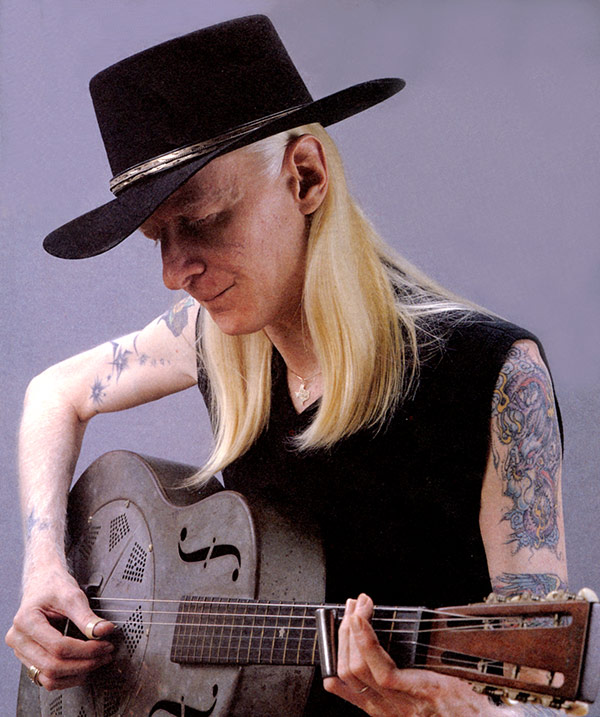 Photo of Johnny Winter with National Steel Duolian
 https://vinyl-records.nl/