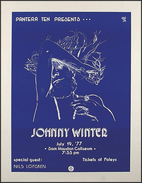 Photo of 19 July 1977 Pantera Ten Presents Johnny Winter with Special Guest Nils Lofgren at Sam Houston Coliseum 