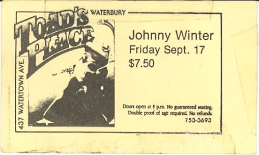 Photo of ticket for Toad's place 