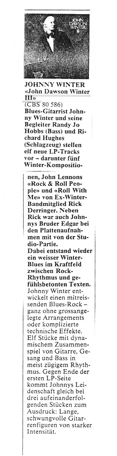 German review of John Dawson III (1974)