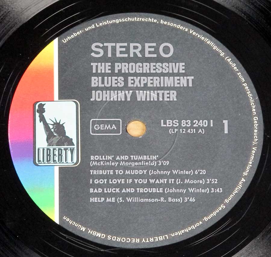 "Progressive Blues Experiment" Record Label Details: Sunset Records SLS 50264 / Liberty LBS 83 240 1 / LP 12 431 