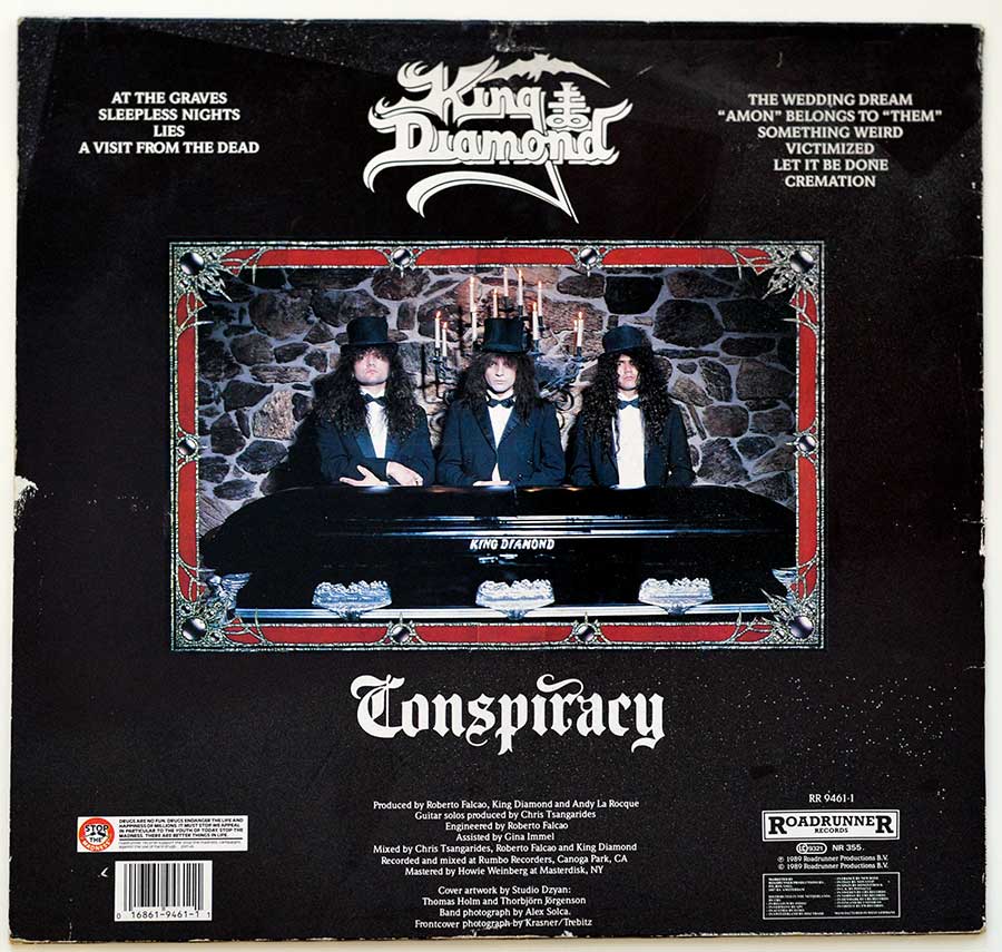 KING DIAMOND - Conspiracy Netherlands Release 12" LP ALBUM VINYL back cover