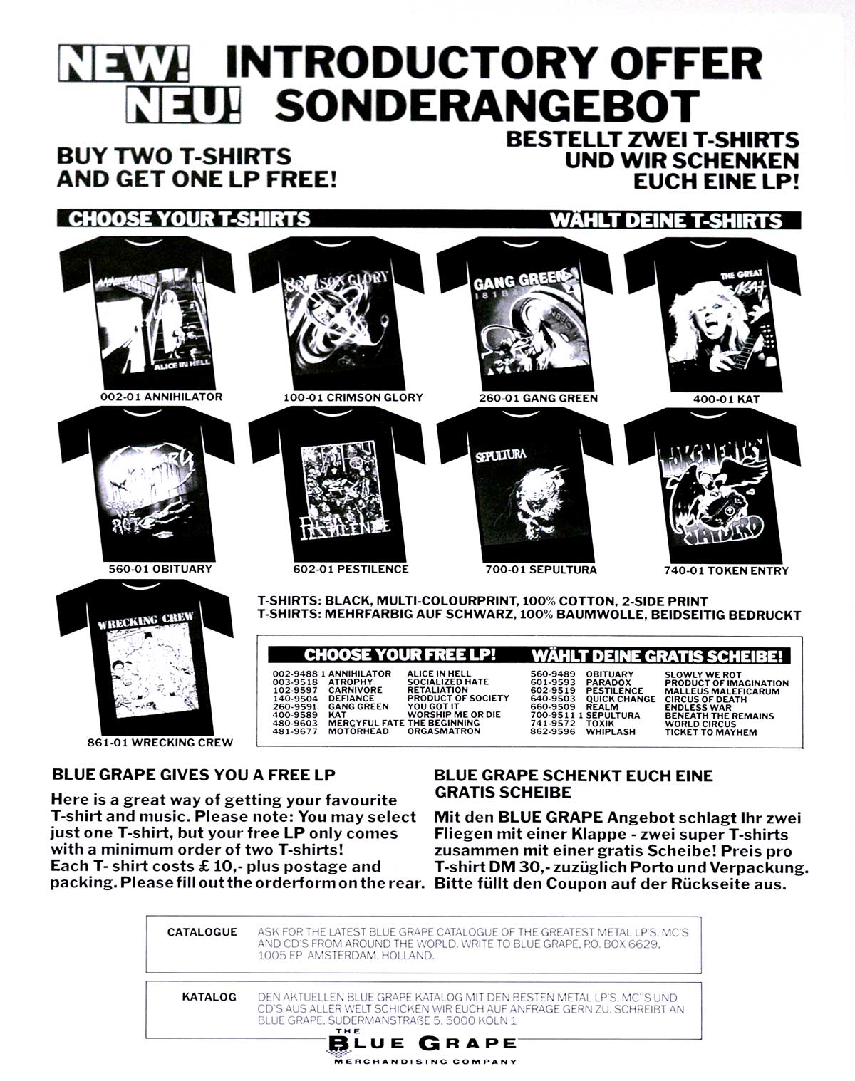 Photo of the merchandise order form KING DIAMOND - Conspiracy 