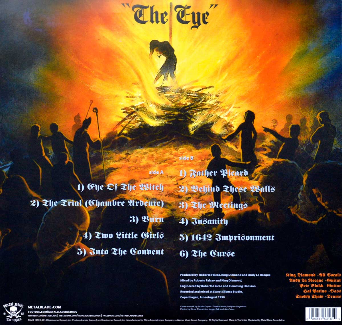 Photo of album back cover KING DIAMOND - The Eye  